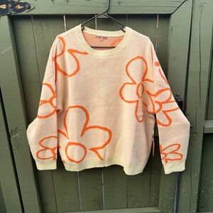 Bailey Rose Cream and Orange Knit Sweater